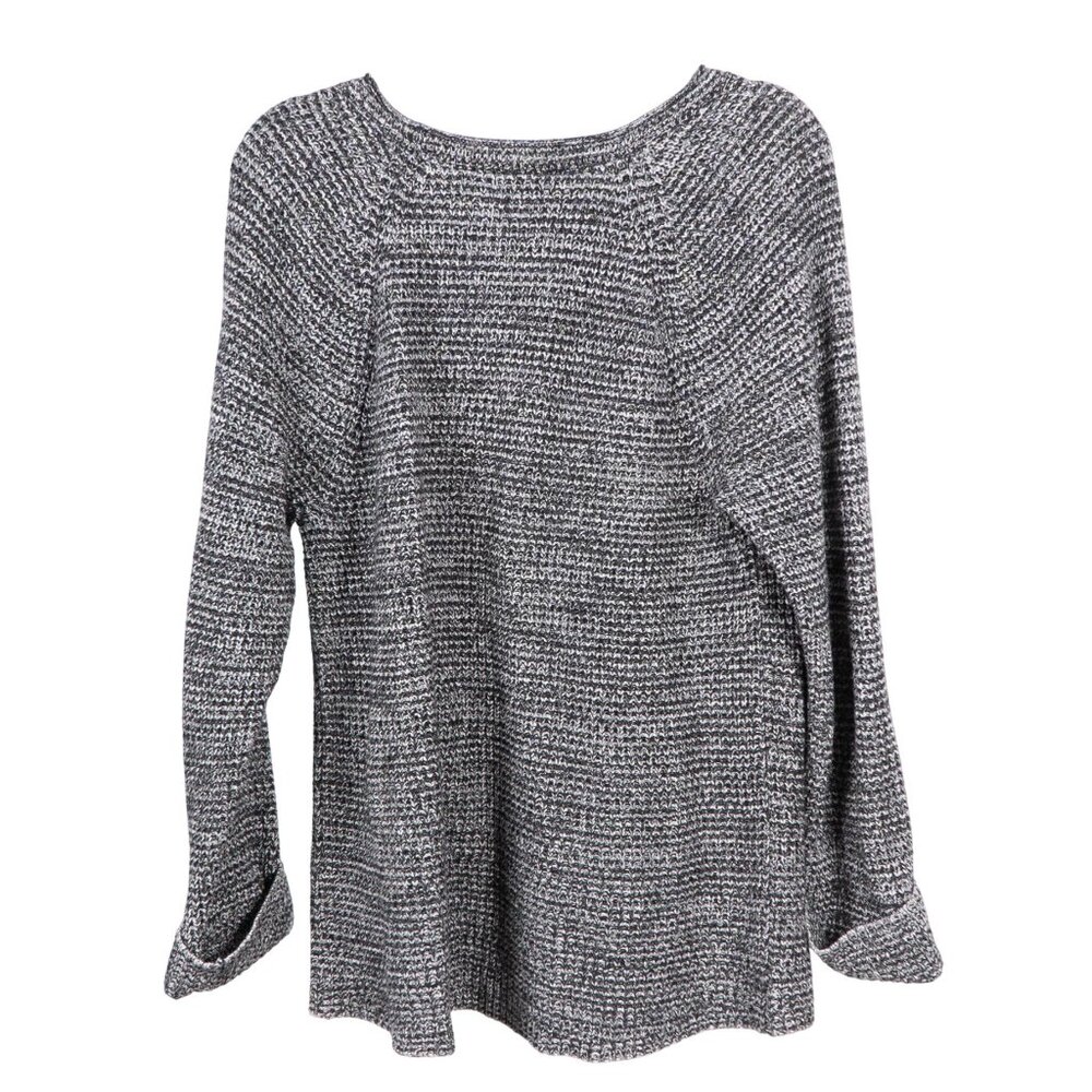 Style & Co Sweater XL Womens Gray Textured Soft Knit Rolled Sleeves Round Neck - Picture 5 of 5
